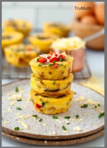 egg bites with mixed vegetables and cheddar